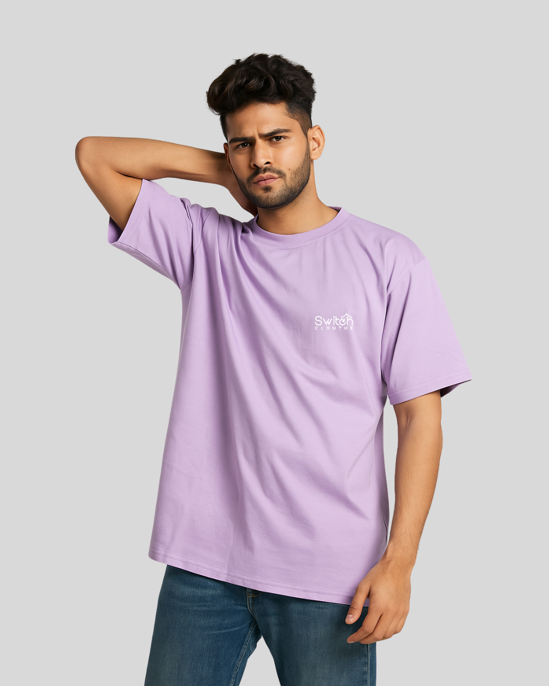 Essential Oversized Round Neck T-Shirt – Lavender Bliss