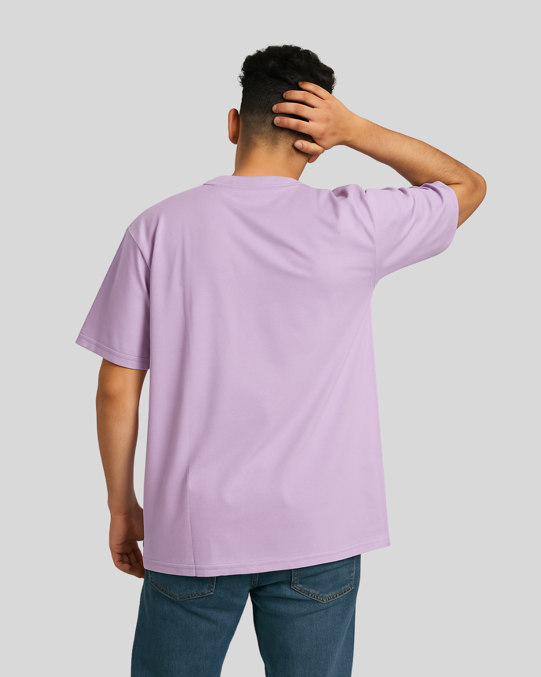 Essential Oversized Round Neck T-Shirt – Lavender Bliss - Image 2