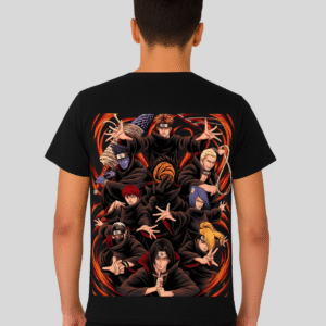 Naruto Akatsuki Clan Black Graphic T-Shirt by switch clouthe