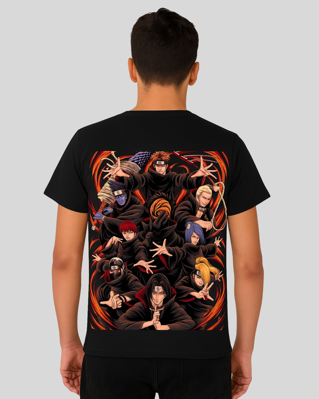 Naruto Akatsuki Clan Black Graphic T-Shirt by switch clouthe