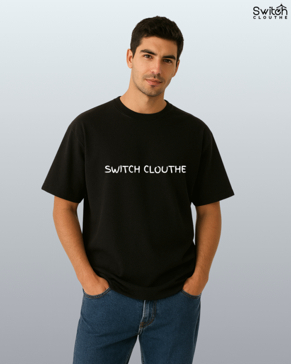 Switch Clouthe “Unleash The Dragon” Oversized T-Shirt – Black - Image 3