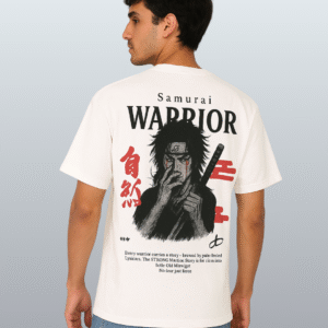 Switch Clouthe“Samurai Warrior” Oversized T-Shirt – Off-White