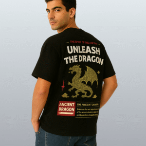 Switch Clouthe “Unleash The Dragon” Oversized T-Shirt – Black